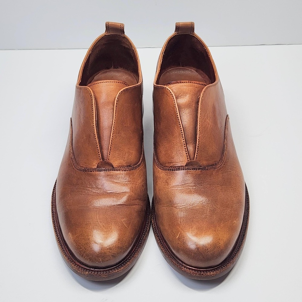 FRYE Slip On Leather Loafers Oxfords Shoes Womens 9.5 M Cognac Brown - Picture 5 of 16